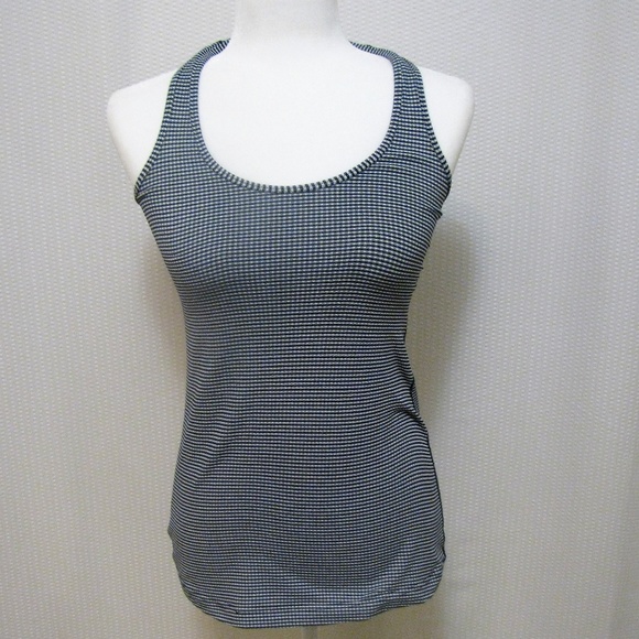 Lululemon Navy blue & white racer back tank top - Picture 5 of 6